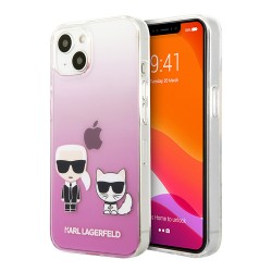 Чехол Lagerfeld Karl & Choupette Hard Gradient для iPhone 13 mini, розовый