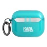 Чехол Karl Lagerfeld TPU FLUO with ring Choupette Transparent для Airpods Pro, голубой