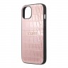 Чехол Guess PU Croco with metal logo Hard для iPhone 13, розовый