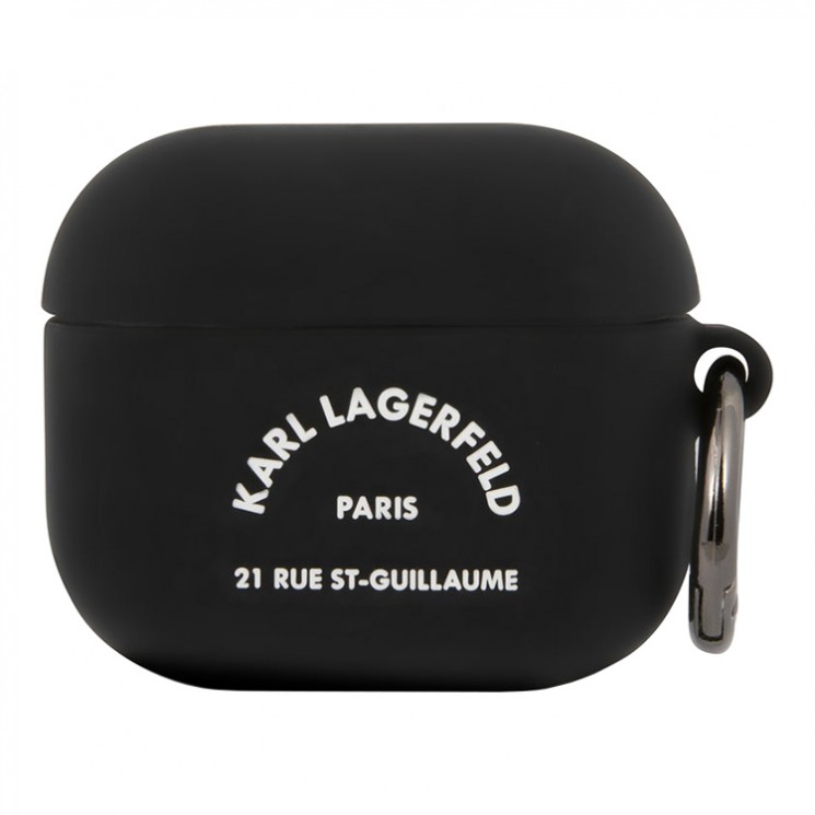 Чехол Karl Lagerfeld Silicone case with ring RSG logo для Airpods 3 (2021), черный