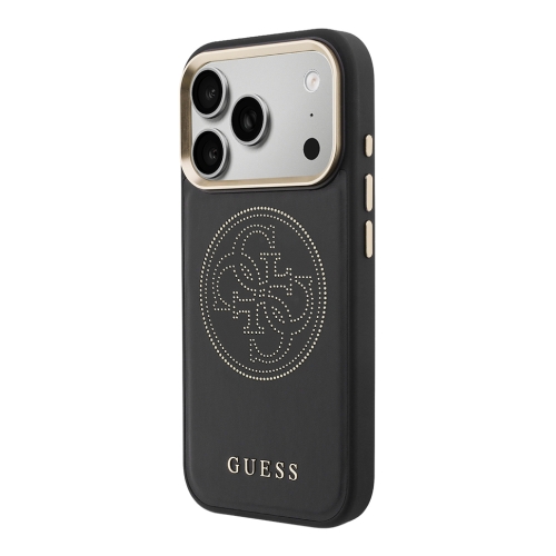 Guess для iPhone 17 Pro Max чехол PU with Perforated 4G logo Metal camera Hard Black (MagSafe)