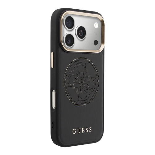Guess для iPhone 17 Pro Max чехол PU with Perforated 4G logo Metal camera Hard Black (MagSafe)