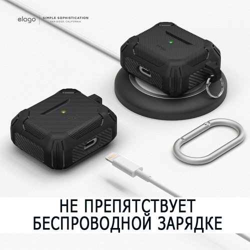 Чехол Elago Solid Armor TPU hang case для AirPods 3 (2021), черный