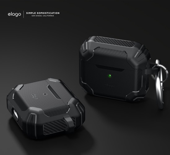 Чехол Elago Solid Armor TPU hang case для AirPods 3 (2021), черный