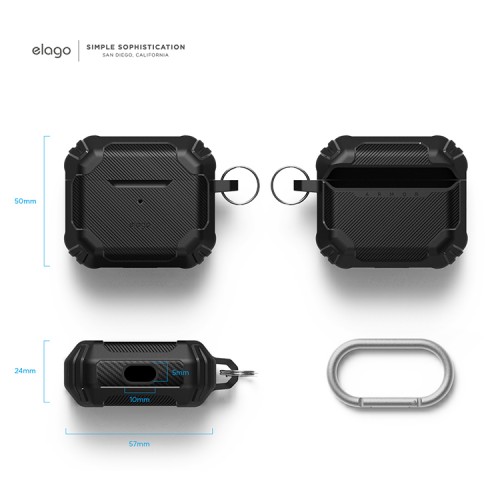 Чехол Elago Solid Armor TPU hang case для AirPods 3 (2021), черный