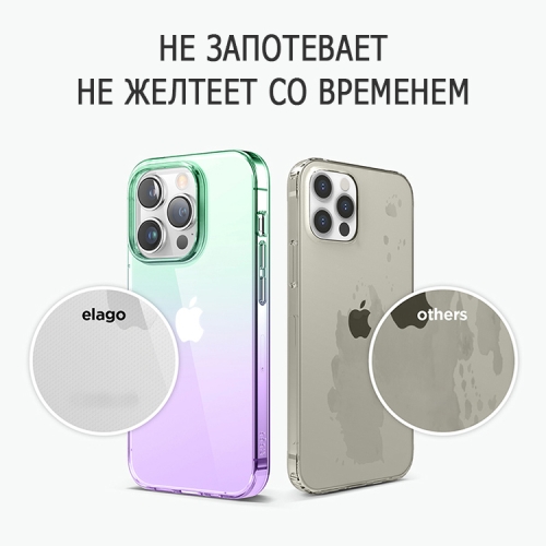 Чехол Elago AURORA Gradient для iPhone 14 Pro Max, зеленый/фиолетовый