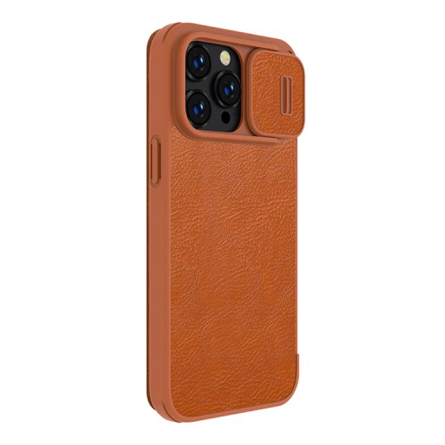 Чехол Nillkin Qin Pro для iPhone 14 Pro, коричневый