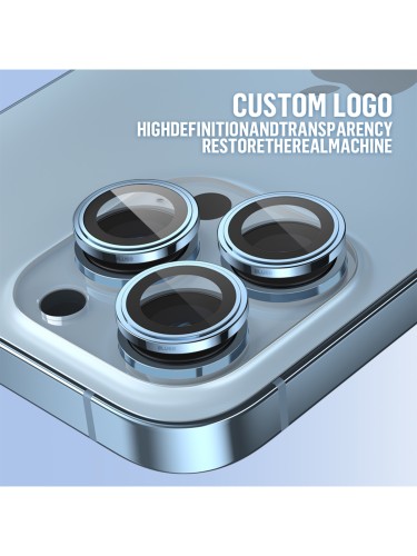 BLUEO Camera Lens PVD stainless steel для камеры iPhone 13 Pro | 13 Pro Max, Blue (3 шт +installer)
