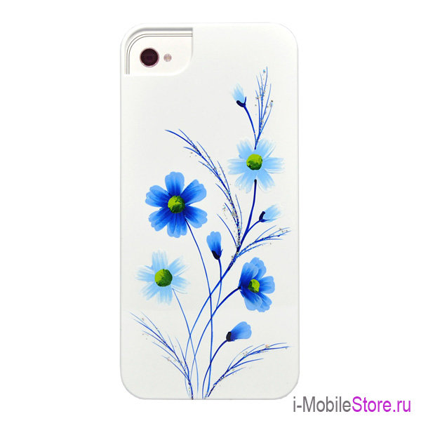 iCover Wild Flower для 5s SE, White/Blue IP5-HP/W-WF/BL