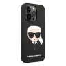 Чехол Lagerfeld Liquid silicone Karl's Head для iPhone 14 Pro, черный