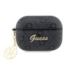 Чехол Guess PU leather 4G with metal logo and Heart charm для Airpods Pro 2, черный
