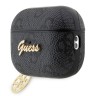 Чехол Guess PU leather 4G with metal logo and Heart charm для Airpods Pro 2, черный