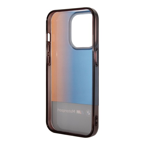 Чехол BMW Motorsport Tricolor Middle Hard для iPhone 14 Pro Max, черный