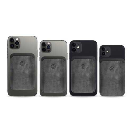 Бумажник Bustha MagSafe Suede/Leather Wallet, Concrete/Noir