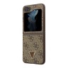 Guess для Galaxy Z Flip 5 чехол PU 4G Triangle Diamond metal logo Hard Brown