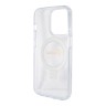 Guess для iPhone 15 Pro Max чехол PC/TPU Script logo + Ring stand Hard Glitter прозрачный (MagSafe)