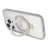 Guess для iPhone 15 Pro Max чехол PC/TPU Script logo + Ring stand Hard Glitter прозрачный (MagSafe)