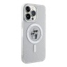 Lagerfeld для iPhone 15 Pro Max чехол PC/TPU NFT Karl & Choupette Hard Glitter Transp (MagSafe)