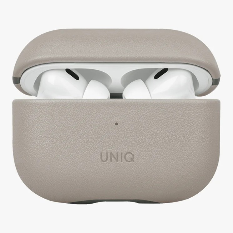 Uniq для Airpods Pro 2 чехол Lyden DS Leatherette with handstrap Ivory/Lychen Green