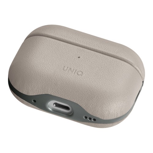 Uniq для Airpods Pro 2 чехол Lyden DS Leatherette with handstrap Ivory/Lychen Green