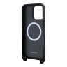 Lacoste для iPhone 16 Pro Max чехол PC/TPU&PVC Sportswear Black (MagSafe) с ремешком