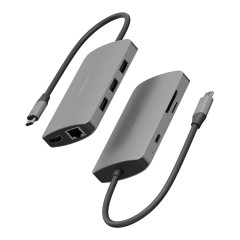 Energea Разветвитель AluHUB HD PRO2 8-in-1 Superspeed Aluminium USB-C 100W Gunmetal