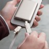 Energea Кабель Sheath 2-in-1 USB-C to C+Lighning MFI 60W 480 Mbps Gold 1.0m