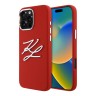 Karl Lagerfeld для iPhone 16 Pro чехол Liquid Silicone Metal Logo Initials Hard Red