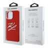 Karl Lagerfeld для iPhone 16 Pro чехол Liquid Silicone Metal Logo Initials Hard Red