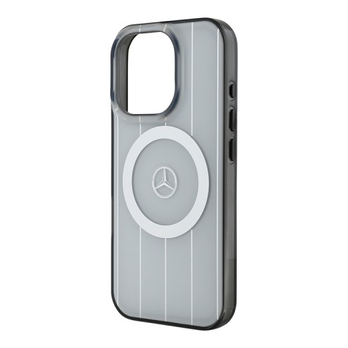 Mercedes для iPhone 16 Pro чехол PC/TPU Double layer Crossed lines Hard White (MagSafe)