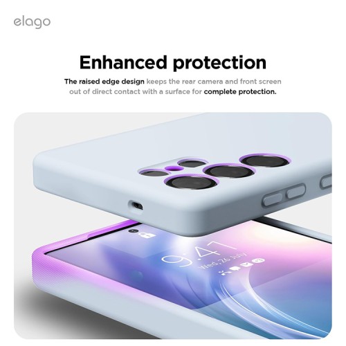 Elago для Galaxy S25 Ultra чехол Soft silicone (Liquid) Light Blue