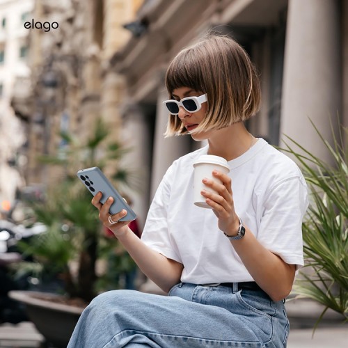 Elago для Galaxy S25 Ultra чехол Soft silicone (Liquid) Light Blue