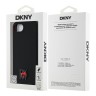DKNY для iPhone 16e чехол PU Grid pattern Metal logo Hard Black (MagSafe)