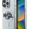 Karl Lagerfeld для iPhone 15 Pro Max чехол PC/TPU Sketch Karl&Choupette Glitter Transparent (MagSafe)