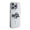 Karl Lagerfeld для iPhone 15 Pro Max чехол PC/TPU Sketch Karl&Choupette Glitter Transparent (MagSafe)
