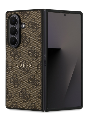 Guess для Galaxy Z Fold7 чехол PU 4G Classic metal logo Hard Brown (MagSafe)