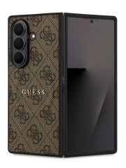 Guess для Galaxy Z Fold7 чехол PU 4G Classic metal logo Hard Brown (MagSafe)