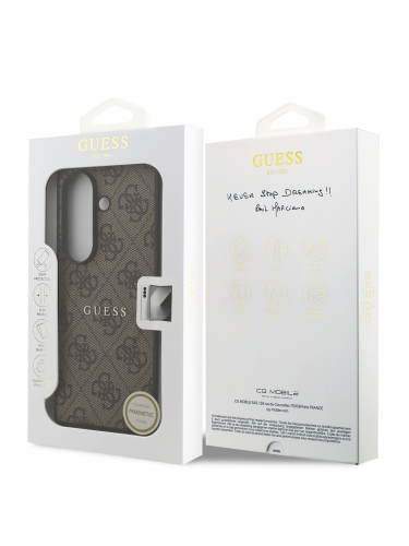 Guess для Galaxy Z Fold7 чехол PU 4G Classic metal logo Hard Brown (MagSafe)