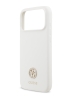 Guess для iPhone 17 Pro Max чехол Liquid silicone with 4G Diamond metal logo Hard White (MagSafe)