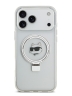 Karl Lagerfeld для iPhone 17 Pro чехол IML + Ring stand NFT Choupette head прозрачный (MagSafe)