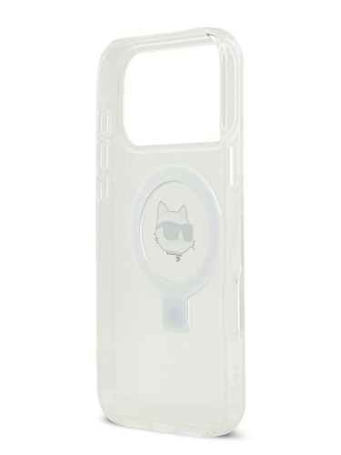Karl Lagerfeld для iPhone 17 Pro чехол IML + Ring stand NFT Choupette head прозрачный (MagSafe)