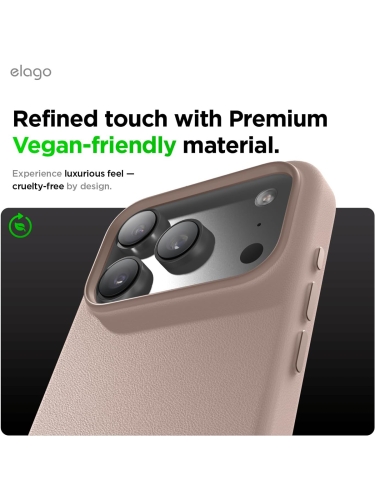 Elago для iPhone 17 Pro Max чехол Magnetic PU Leather Lovely Pink (MagSafe)