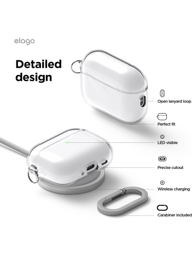 Elago для AirPods Pro 3 чехол Clear Hang case Transparent