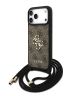 Guess для iPhone 17 Pro чехол Crossbody PU 4G Big metal logo Hard + Nylon Cord Brown