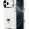 Karl Lagerfeld для iPhone 17 Pro Max чехол Liquid silicone NFT Choupette Metal Cam Hard White (MagSafe)