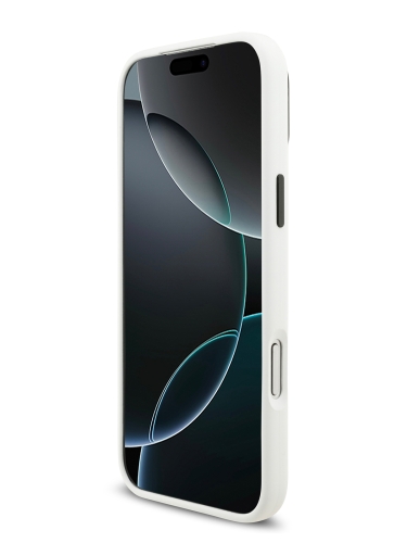 Karl Lagerfeld для iPhone 17 Pro Max чехол Liquid silicone NFT Choupette Metal Cam Hard White (MagSafe)