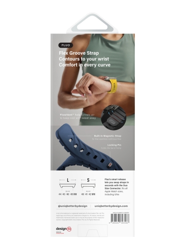 Uniq для Apple Watch 49-40 mm ремешок FLUO Silicone Rubber Mist Grey