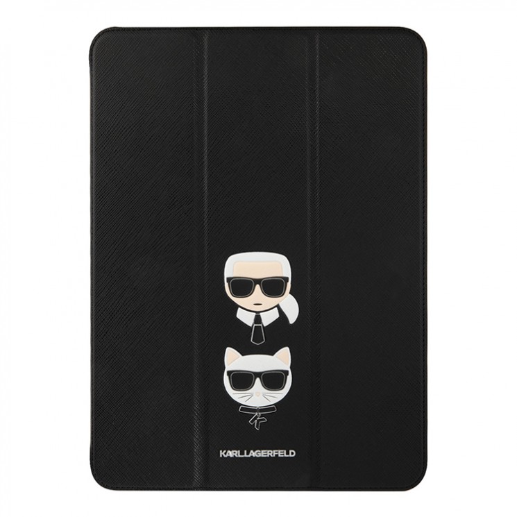 Чехол Karl Lagerfeld PU Saffiano Karl & Choupette heads Folio для iPad Pro 12.9 (2021/20), черный