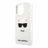 Чехол Karl Lagerfeld Liquid silicone Choupette Hard для iPhone 13 Pro, белый