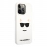 Чехол Karl Lagerfeld Liquid silicone Choupette Hard для iPhone 13 Pro, белый